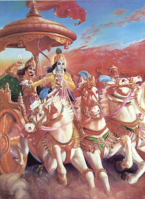 Arjun and Krishna into battle against evil, confusion resolvedCredit ISKCON