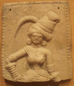 Plaque of a Yakshī (female nature spirit), India, Bengal, 3rd-2nd century BCE, terracotta, Credit: Honolulu Academy of Arts